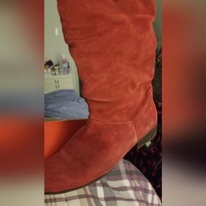 Jc Penney red suede boots